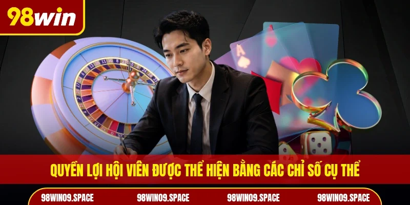 Quyền lợi hội viên được thể hiện bằng các chỉ số cụ thể